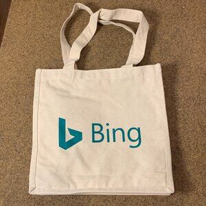 ❣️2/$36 Microsoft Bing Advertising Heavy Canvas Foldable Reusable Wine Tote Bag